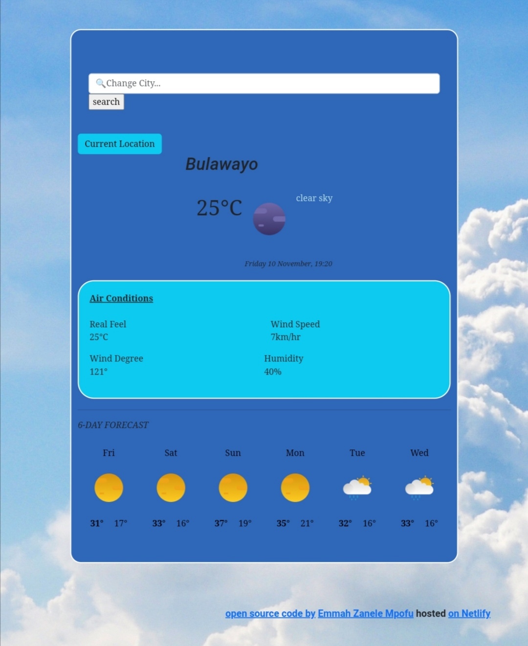 Weather project preview